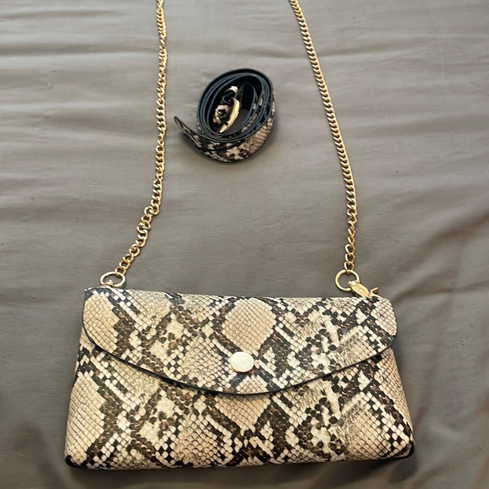 Snakeskin chain linked purse and matching belt